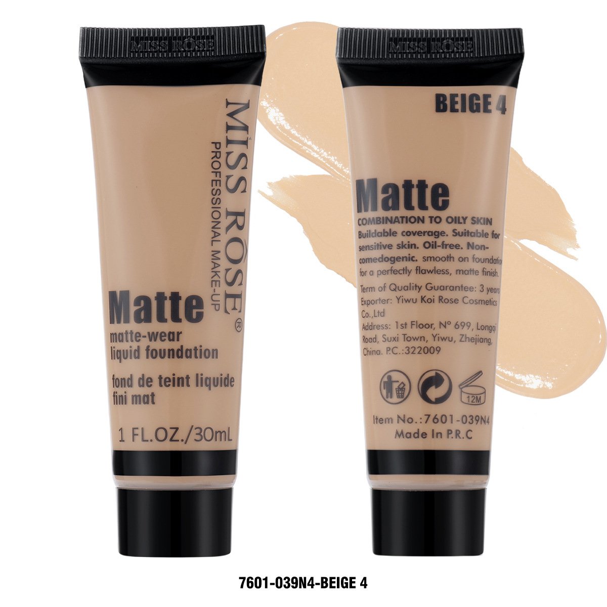 Miss Rose Matte Foundation Beige 4