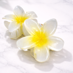 Flower Design Hair Claw Clip – Transparent Finish