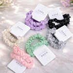 Glossy Satin Scrunchies – Solid Color Collection
